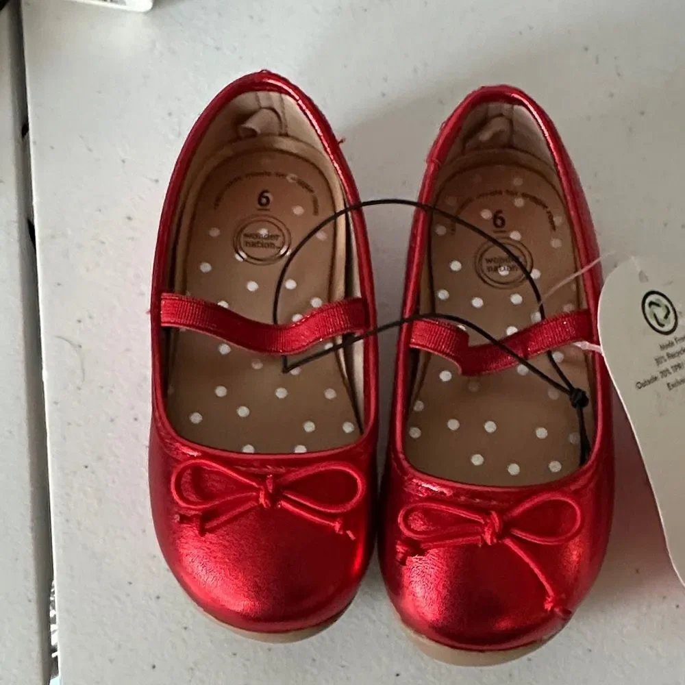 Wonder Nation Girls Mary Jane Shoes – Ruby Red – Size 6
